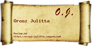 Orosz Julitta névjegykártya